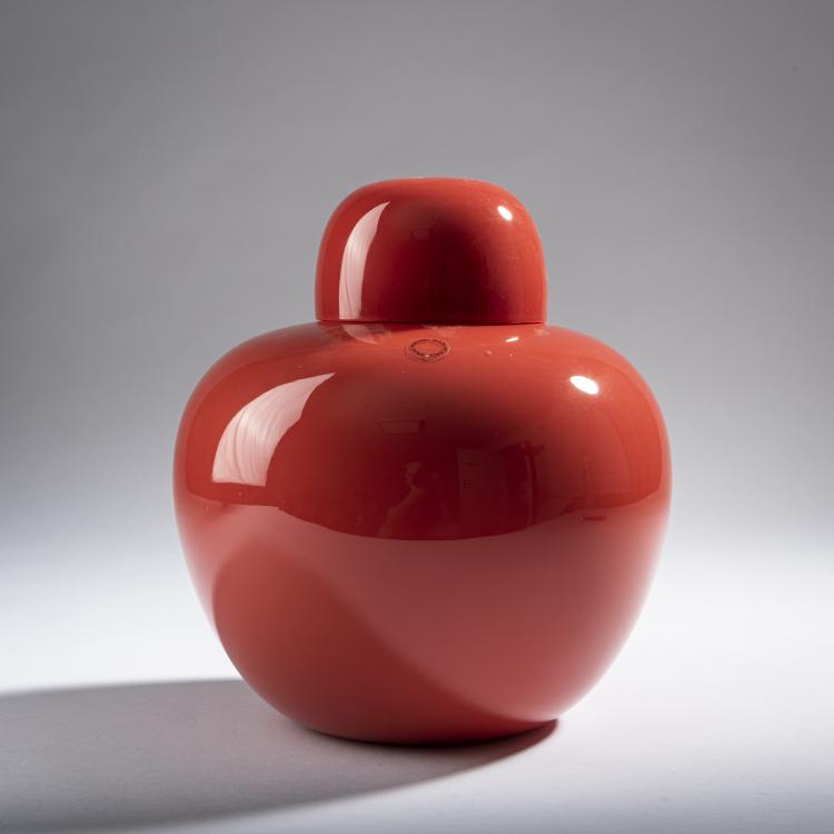 Hauptbild zu Objekt, Deckelvase 'Cinesi', 1988, Carlo Scarpa (nach), Venini & C., Murano, 161B 338