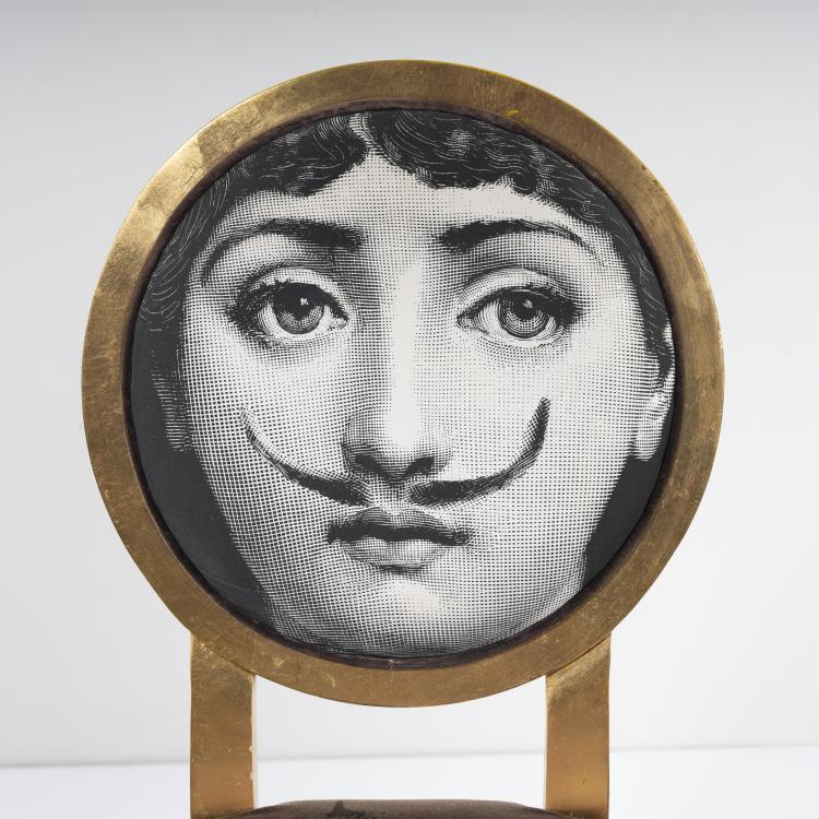 Bild 2 zu Objekt, 2 chairs, 2 armchairs 'Tema e variazioni', 1990s, Piero Fornasetti, Galli, G., Italien; Fornasetti, Mailand, 161A 158