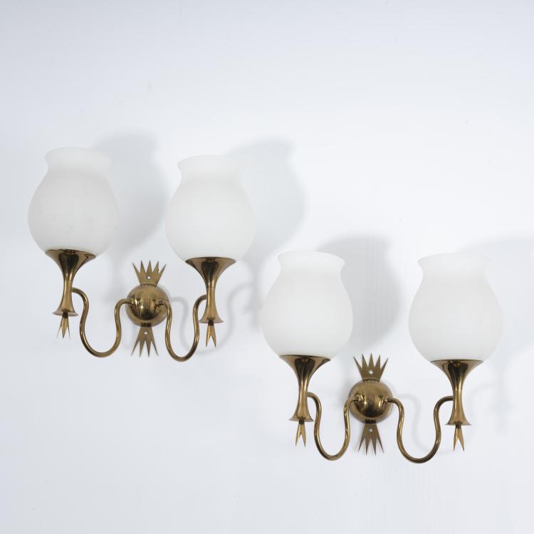 Hauptbild zu Objekt, 2 wall lights, c. 1956, Angelo Lelli, Arredoluce, Monza, 161A 38