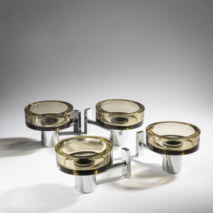 Hauptbild zu Objekt, Vier Wandleuchten, 1970er Jahre, Flavio Poli (zugeschrieben), Seguso Vetri d'Arte, Murano (zugeschrieben), 161A 186