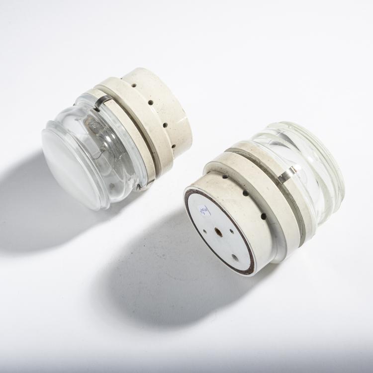 Bild 1 zu Objekt, 2 'Fresnel 1148' wall lights, 1964-65, Joe Colombo, Oluce, Mailand, 161A 108