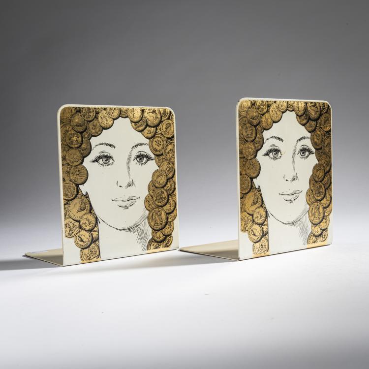 Hauptbild zu Objekt, 2 'Viso con Monete' bookends, 1960s, Piero Fornasetti, Fornasetti, Mailand, 161A 151