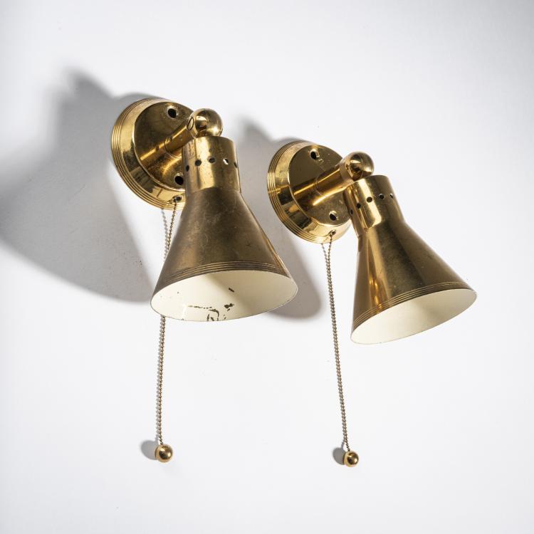 Bild 1 zu Objekt, Zwei Wandleuchten, 1950er Jahre, Oluce, Mailand, 161A 25