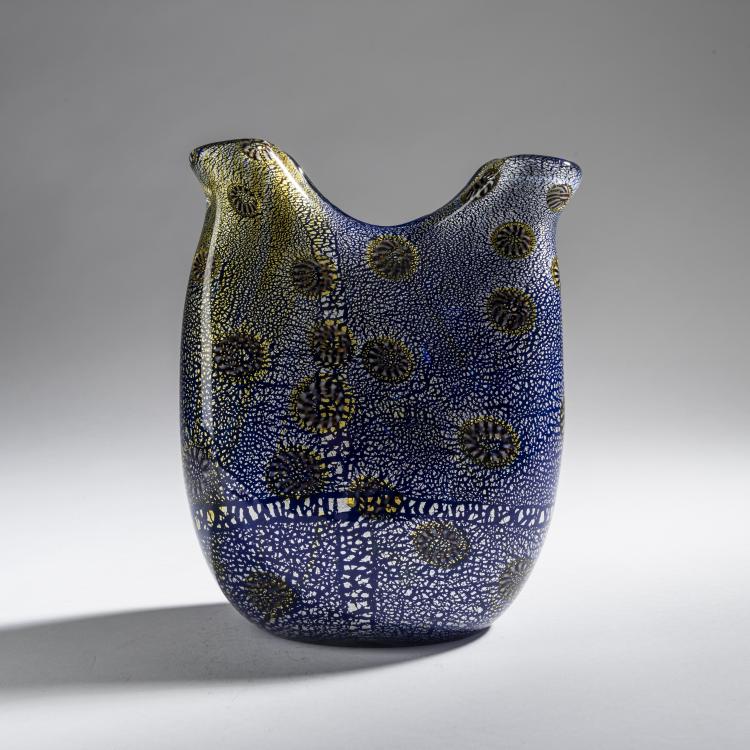 Hauptbild zu Objekt, Vase 'A reazione policrome', um 1950, Giulio Radi, A.Ve.M., Murano, 161B 394