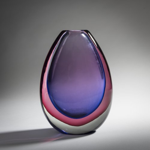 'Sommerso blu rubino' vase, 1957