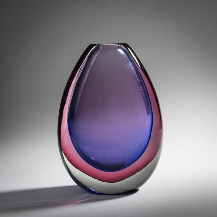 Hauptbild zu Objekt, 'Sommerso blu rubino' vase, 1957, Flavio Poli, Seguso Vetri d'Arte, Murano, 161B 371