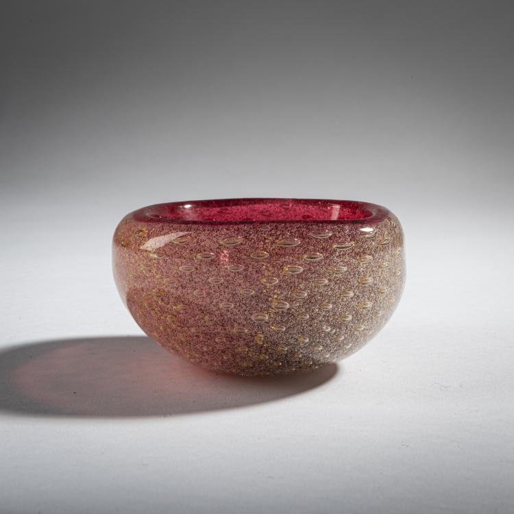 Hauptbild zu Objekt, Schale 'Sommerso a bollicine', um 1934, Carlo Scarpa, Venini & C., Murano, 161B 274