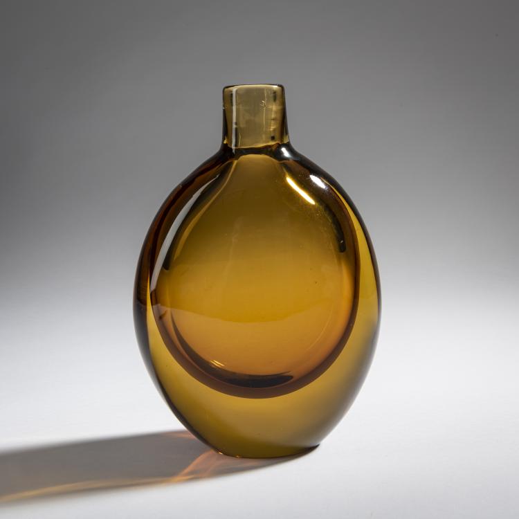 Hauptbild zu Objekt, Vase 'Sommerso giallo topazio brusciato', 1957, Flavio Poli, Seguso Vetri d'Arte, Murano, 161B 373