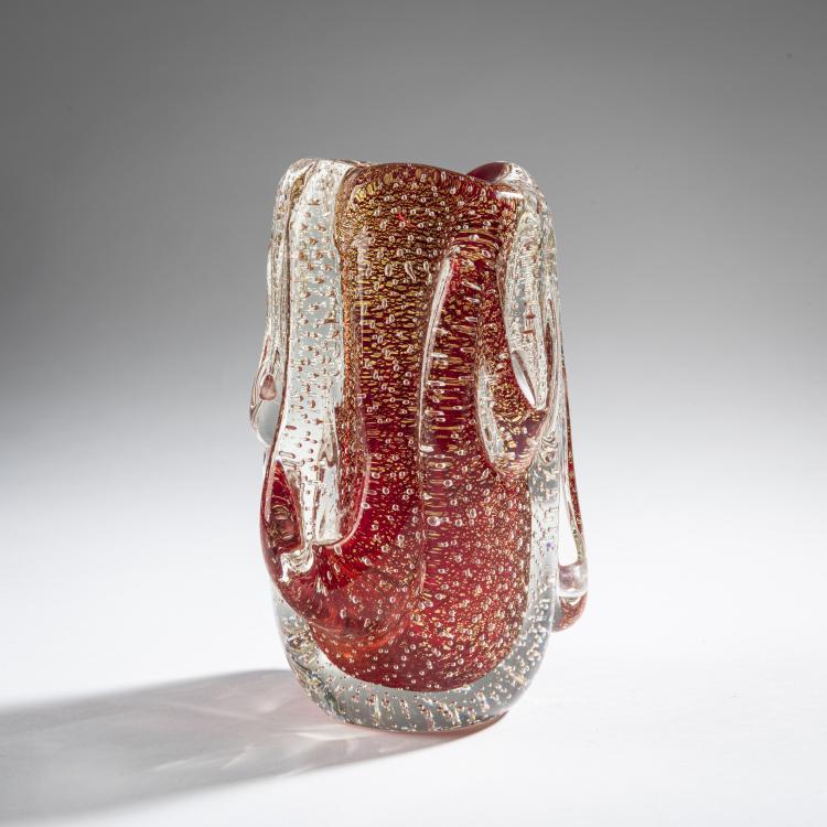 Bild 1 zu Objekt, Vase 'A bullicante', 1939, Flavio Poli, Seguso Vetri d'Arte, Murano, 161B 288