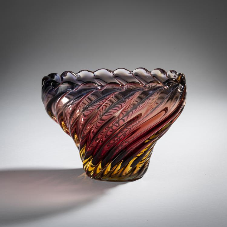 Hauptbild zu Objekt, Vase 'A costolato', um 1942, Flavio Poli, Seguso Vetri d'Arte, Murano, 161B 298