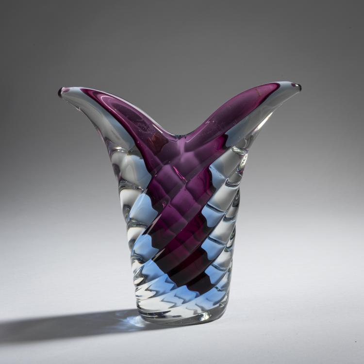 Hauptbild zu Objekt, Vase 'Sommerso costolato', um 1955, Flavio Poli, Seguso Vetri d'Arte, Murano, 161B 367