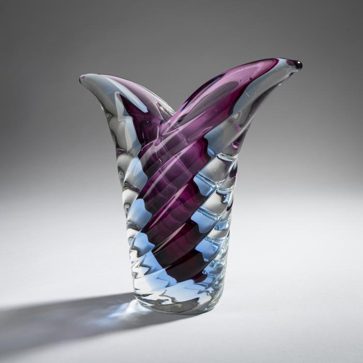 Bild 2 zu Objekt, Vase 'Sommerso costolato', um 1955, Flavio Poli, Seguso Vetri d'Arte, Murano, 161B 367