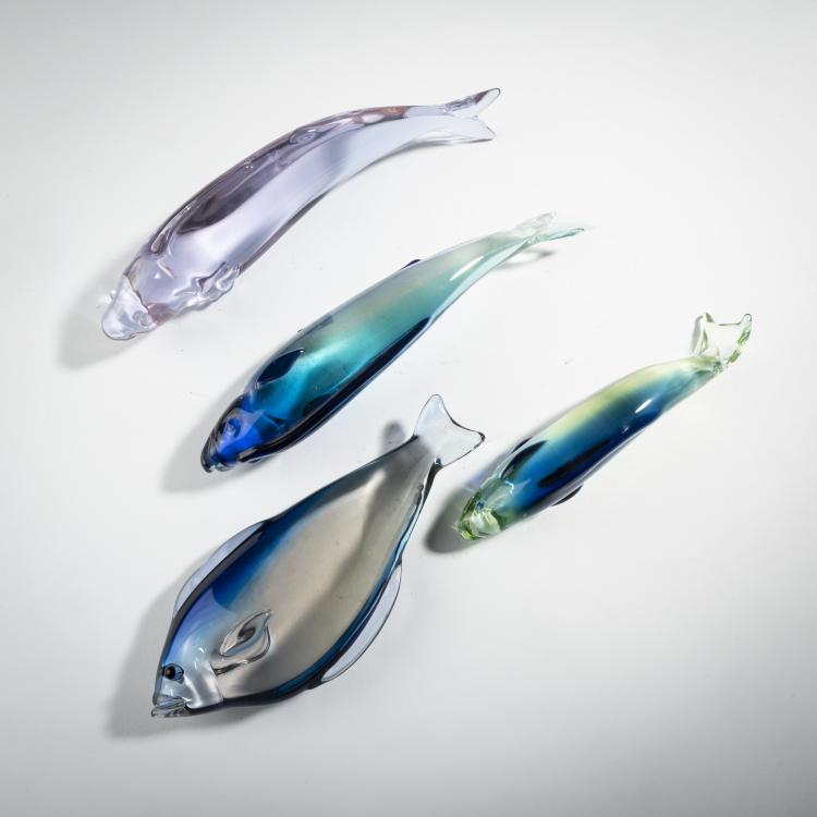 Hauptbild zu Objekt, Vier Fische, um 1960, Antonio Da Ros, Cenedese, Gino, Murano, 161B 414