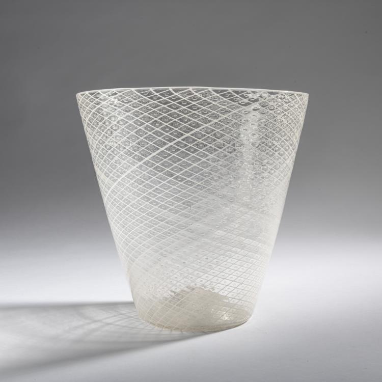 Hauptbild zu Objekt, Vase 'Filigrana a reticello', 1927, Carlo Scarpa, Cappellin, M.V.M., Murano, 161B 253