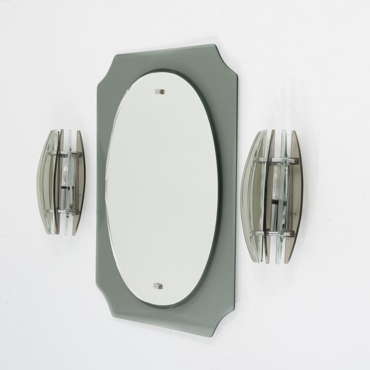 Hauptbild zu Objekt, 2 wall lights, ceiling light and bathroom mirror, 1960s, Fontana Arte, Mailand (zugeschrieben), 161A 123