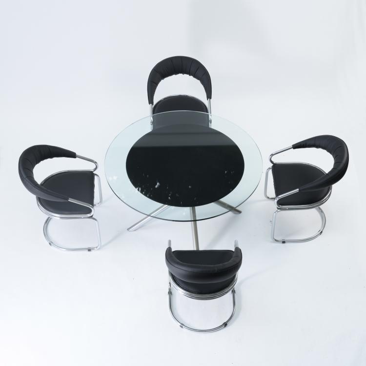 Bild 1 zu Objekt, 'Nodo' table, 1970 and 4 chairs, 1970s, Carlo Bartoli,Giotto Stoppino, Kartell, Noviglio; T 70, Mailand, 161A 166