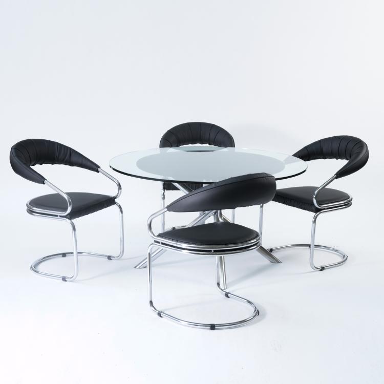 Bild 2 zu Objekt, 'Nodo' table, 1970 and 4 chairs, 1970s, Carlo Bartoli,Giotto Stoppino, Kartell, Noviglio; T 70, Mailand, 161A 166