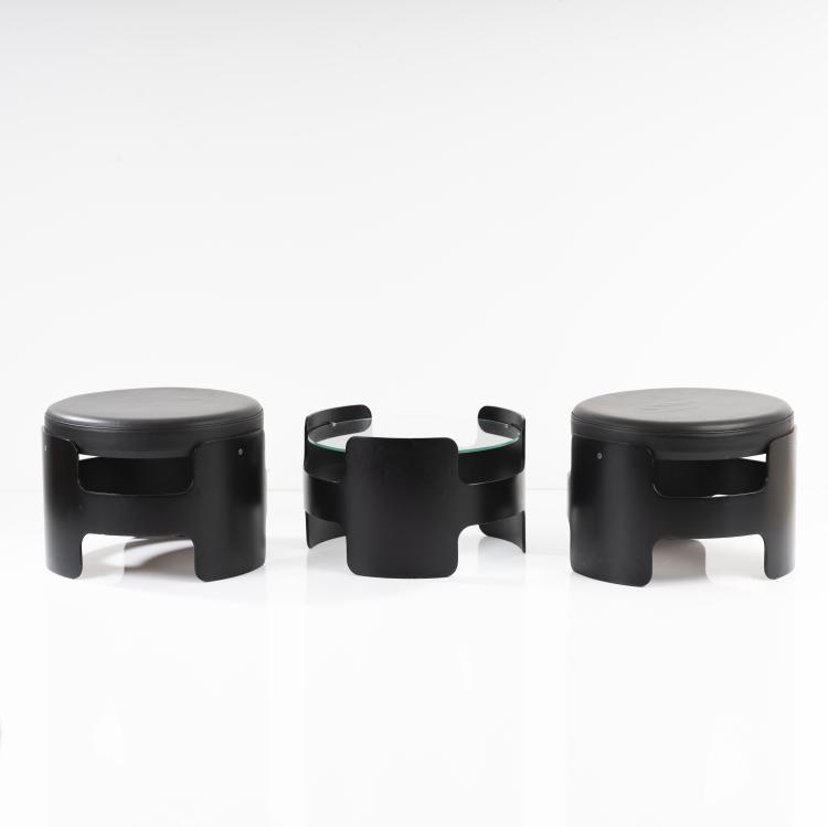 Hauptbild zu Objekt, Two stools, a side table, c. 1969, Gerd Lange, Bisterfeld & Weiss, Owen/Teck, 161C 687