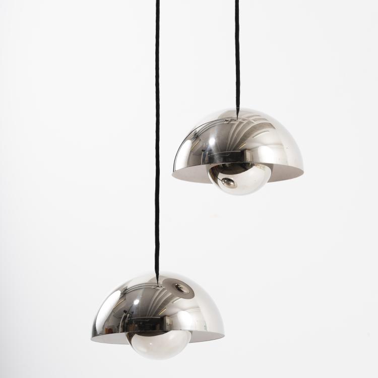 Hauptbild zu Objekt, 2 'Flower-Pot' pendant lights, 1969, Verner Panton, Poulsen, Louis, Kopenhagen, 161C 686
