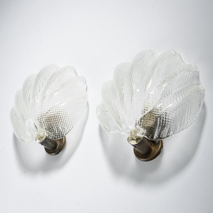 Bild 1 zu Objekt, 2 wall appliques, 1940s, Barovier & Toso, Murano, 161A 9