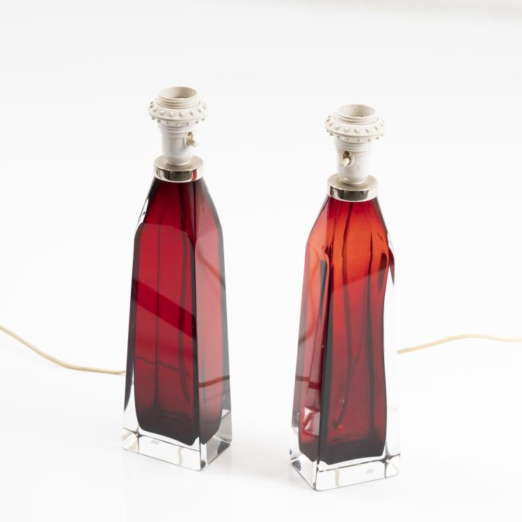 Hauptbild zu Objekt, 2 table lights, 1960s, Holmegaard, Kopenhagen (zugeschrieben), 161C 650