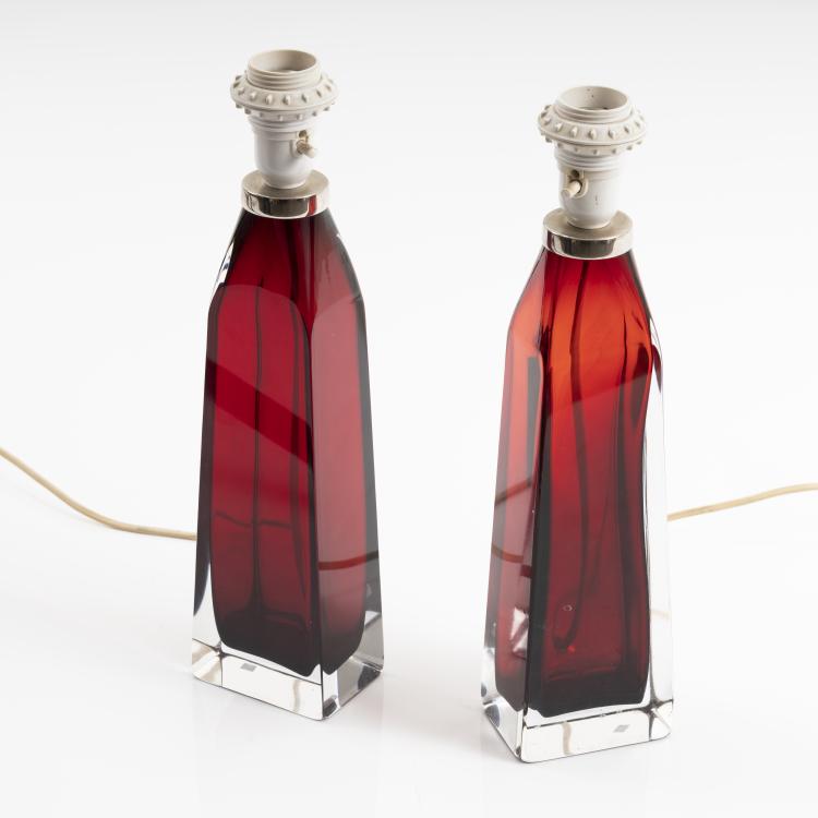 Bild 1 zu Objekt, 2 table lights, 1960s, Holmegaard, Kopenhagen (zugeschrieben), 161C 650