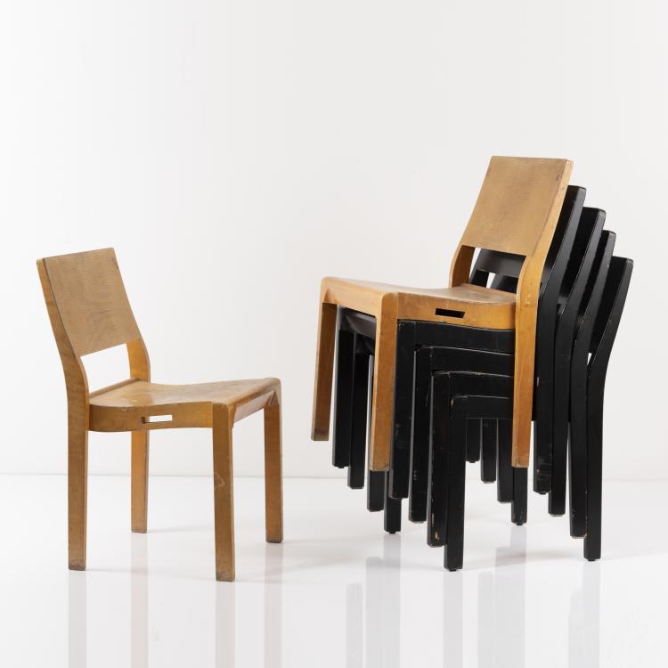 Hauptbild zu Objekt, Sechs Stapelst&uuml;hle '11/'611', 1929, Alvar Aalto, Artek, Helsinki, 161C 462