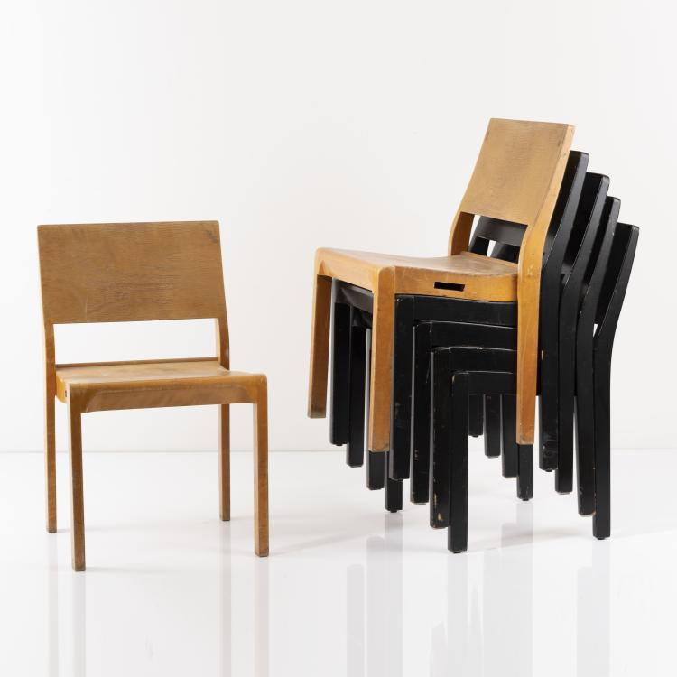 Bild 2 zu Objekt, Sechs Stapelst&uuml;hle '11/'611', 1929, Alvar Aalto, Artek, Helsinki, 161C 462