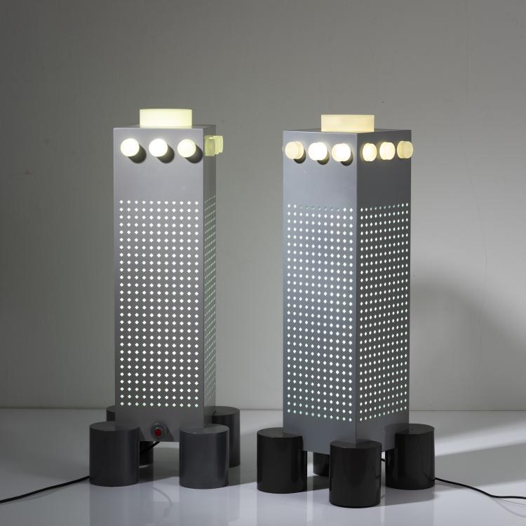 Bild 1 zu Objekt, 2 'Zerodue WWF Tower' floor lamps from the 'Still Light' series, 1985, Matteo Thun,Andrea Lera, Bieffeplast, Padua, 161A 221