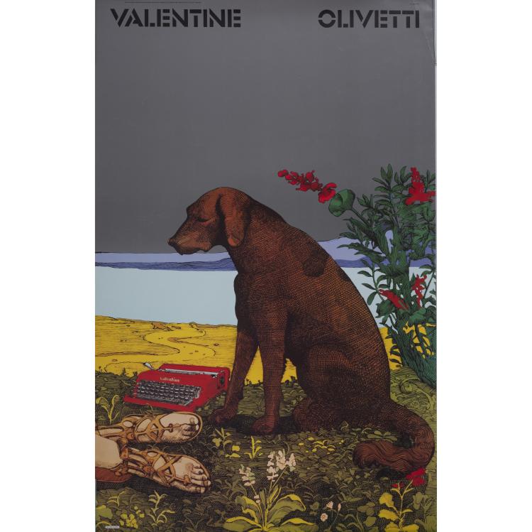 Hauptbild zu Objekt, 'Valentine Olivetti (Mourning Dog, after Piero di Cosimo)' poster, 1970, Milton Glaser, Olivetti, Ivrea, 161A 80
