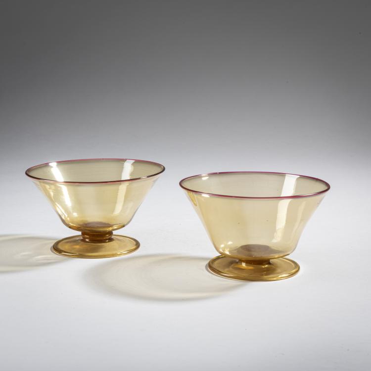 Hauptbild zu Objekt, Zwei Schalen 'Trasparento', um 1927, Carlo Scarpa, Cappellin, M.V.M., Murano, 161B 254
