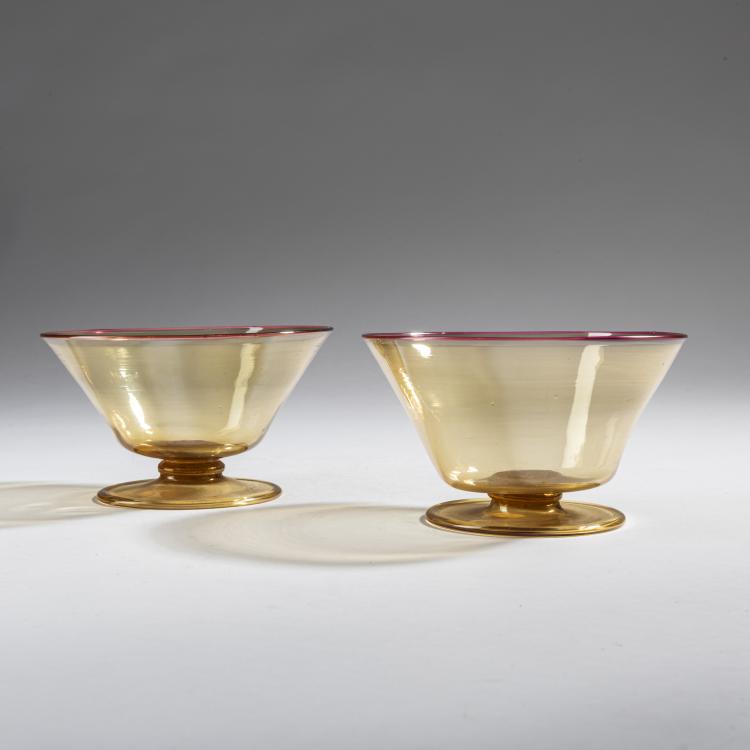 Bild 1 zu Objekt, Zwei Schalen 'Trasparento', um 1927, Carlo Scarpa, Cappellin, M.V.M., Murano, 161B 254