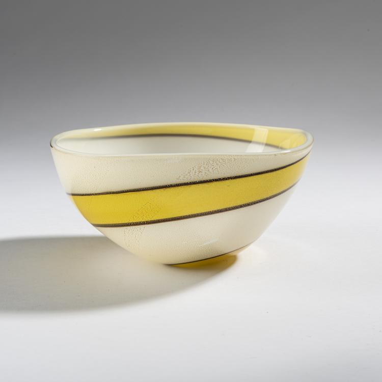 Bild 1 zu Objekt, Schale 'Opala fascia giallo bordo nero', um 1955, Flavio Poli, Seguso Vetri d'Arte, Murano, 161B 369