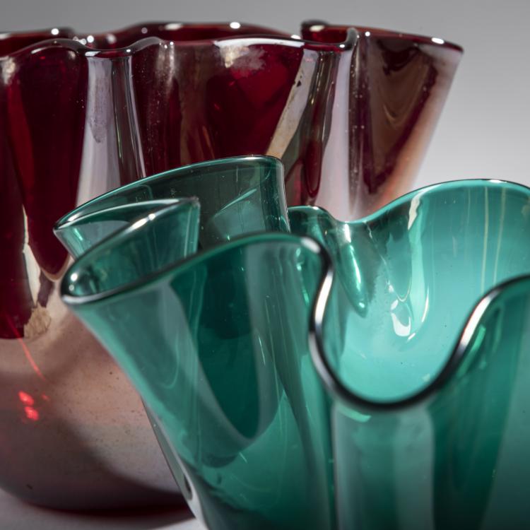 Bild 2 zu Objekt, 2 'Fazzoletto' vases, 1949/50, Fulvio Bianconi, Venini & C., Murano, 161B 300