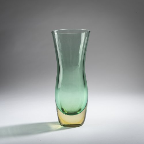 'Sommerso verde giallo' vase, 1957