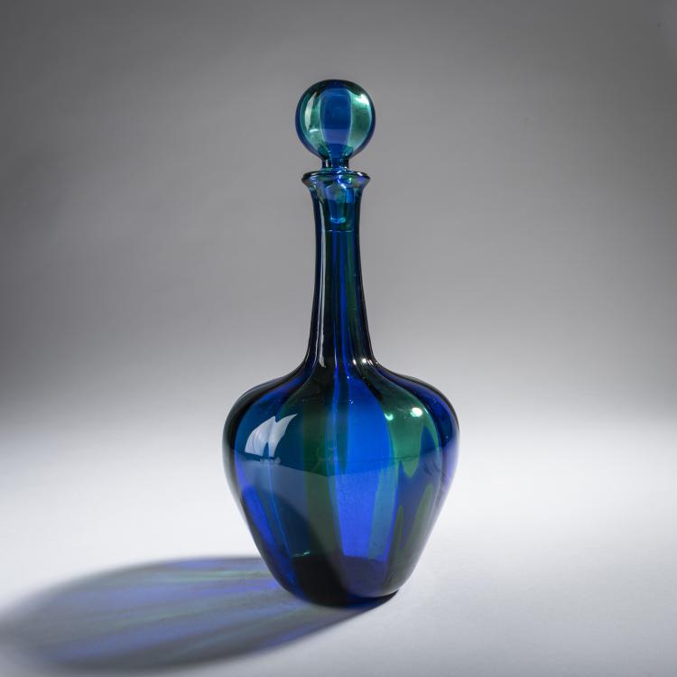 Hauptbild zu Objekt, 'A fasce verticale' bottle and stopper, c. 1955, Fulvio Bianconi, Venini & C., Murano, 161B 318