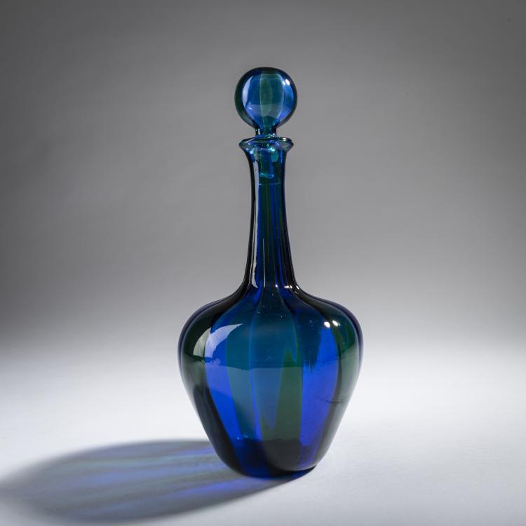 Bild 1 zu Objekt, 'A fasce verticale' bottle and stopper, c. 1955, Fulvio Bianconi, Venini & C., Murano, 161B 318
