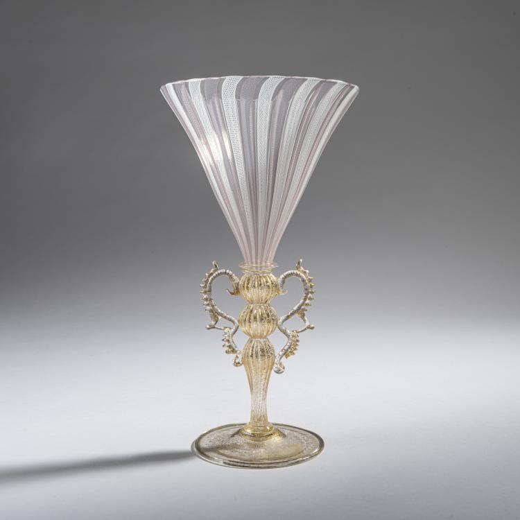 Hauptbild zu Objekt, Fl&uuml;gelglas 'Zanfirico', um 1930, Murano, 161B 264