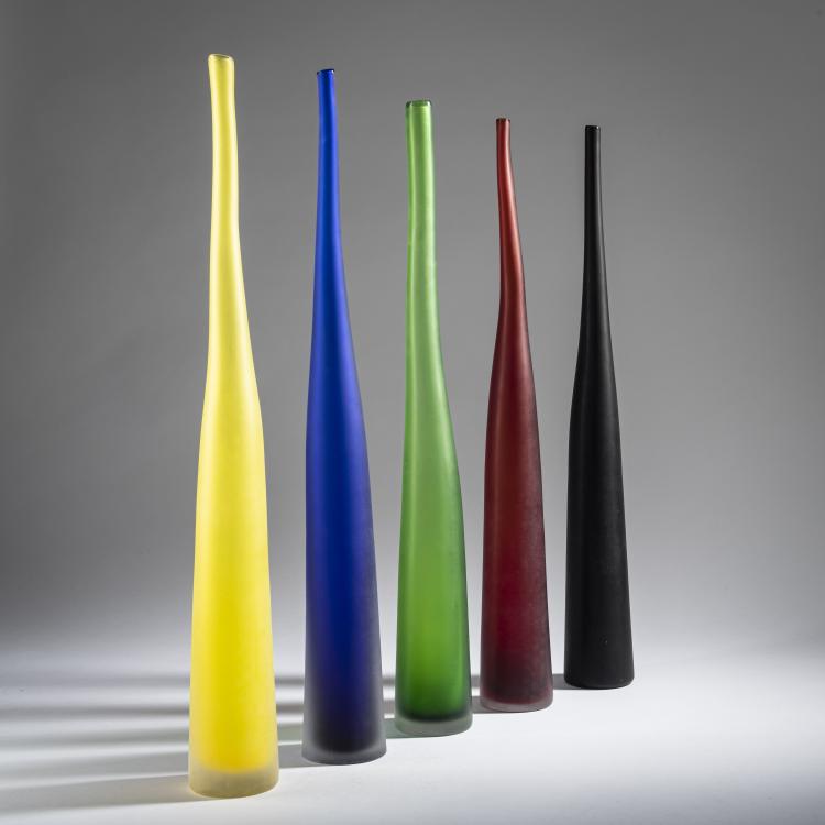 Bild 1 zu Objekt, F&uuml;nf Vasen 'Bambu', 1998, Arcade, Murano, 161B 428