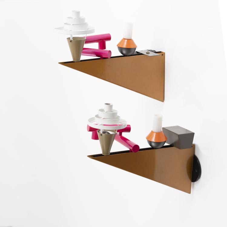 Hauptbild zu Objekt, 2 'Puzzle 1' wall lights, 1988, Gerard Taylor,Daniel Weil, Memphis, Mailand, 161C 773