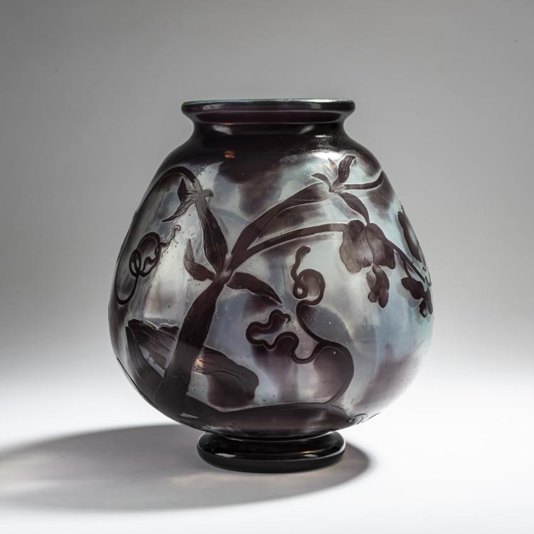 Hauptbild zu Objekt, 'Orchid&eacute;es' vase, 1900-03, Nancy Daum Fr&egrave;res, Daum Fr&egrave;res, Nancy, 162B 77