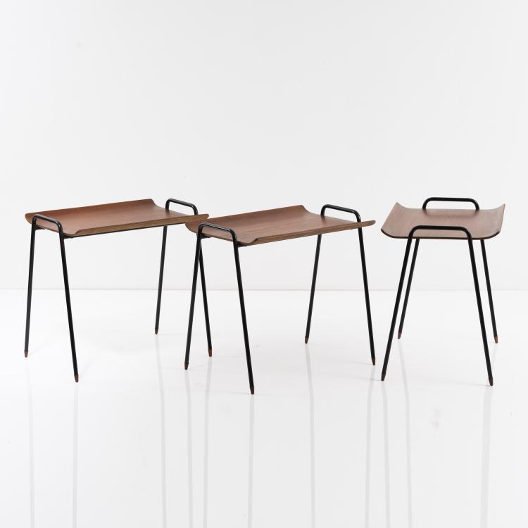 Hauptbild zu Objekt, 3 stacking tables, c. 1952, Hans Georg Bellmann (in the style of), 161C 512