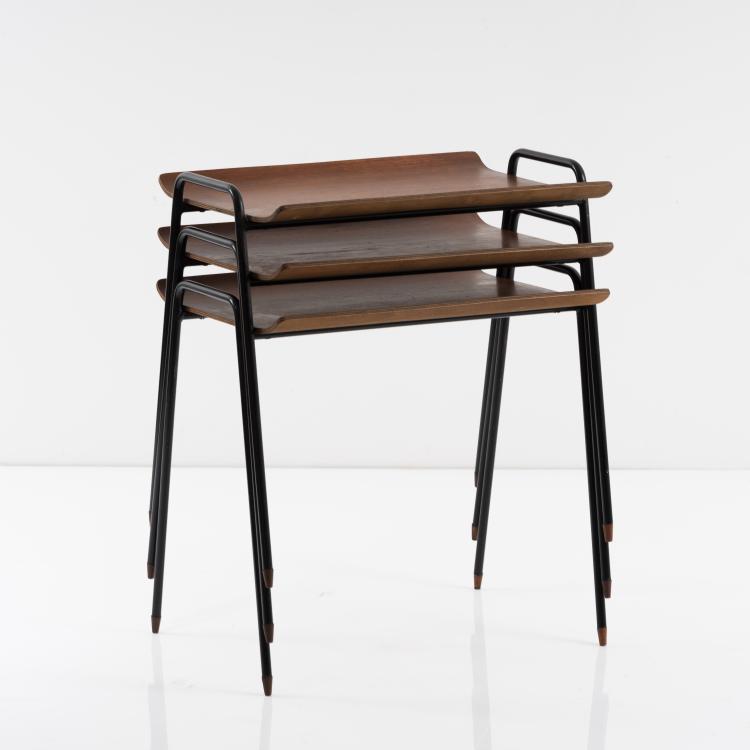 Bild 4 zu Objekt, 3 stacking tables, c. 1952, Hans Georg Bellmann (in the style of), 161C 512