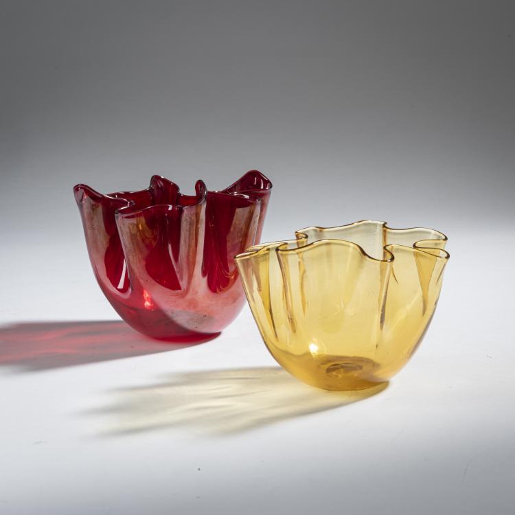 Hauptbild zu Objekt, 2 'Fazzoletto' vases, 1949/50, Fulvio Bianconi, Venini & C., Murano, 161B 301