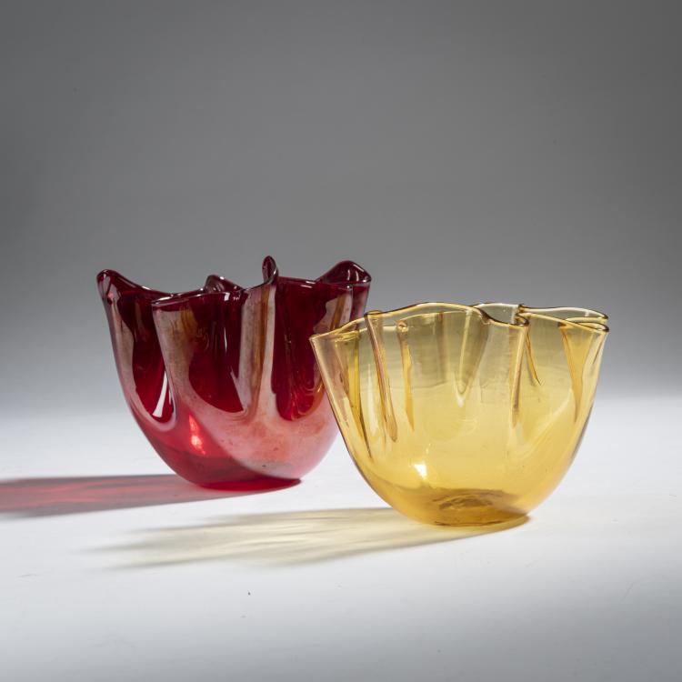 Bild 1 zu Objekt, 2 'Fazzoletto' vases, 1949/50, Fulvio Bianconi, Venini & C., Murano, 161B 301
