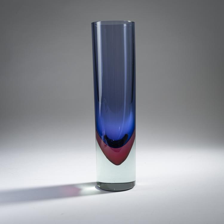 Bild 1 zu Objekt, Vase 'Sommerso blu rubino', um 1954, Flavio Poli, Seguso Vetri d'Arte, Murano, 161B 366