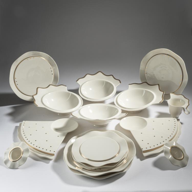Hauptbild zu Objekt, 'Albertine' tableware from the 'Follies' series, 1989, Bořek &Scaron;&iacute;pek, Driade, Porceleyne Fles, Delft, 161C 575