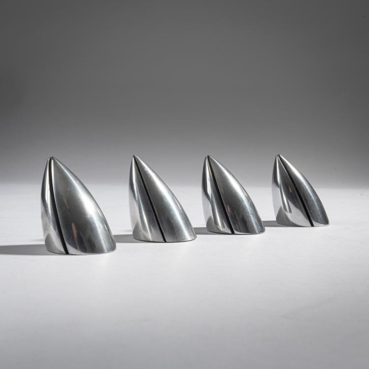 Hauptbild zu Objekt, 4 'Berta Youssouf' place card holders, 1987, Philippe Starck, Officina Alessi, Frankreich, 161C 741