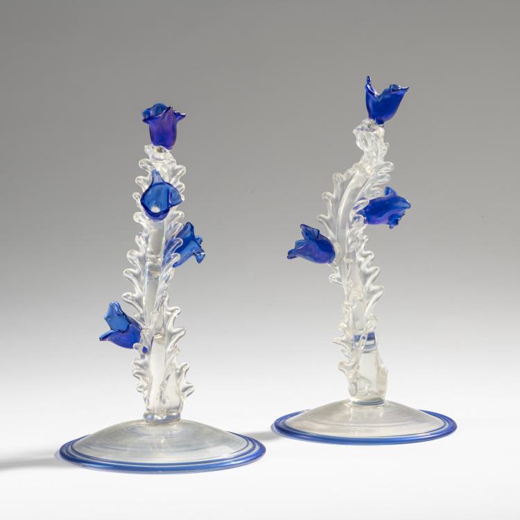 Hauptbild zu Objekt, Paar Bl&uuml;tenzweige, 1929, Carlo Scarpa, Cappellin, M.V.M., Murano, 161B 259