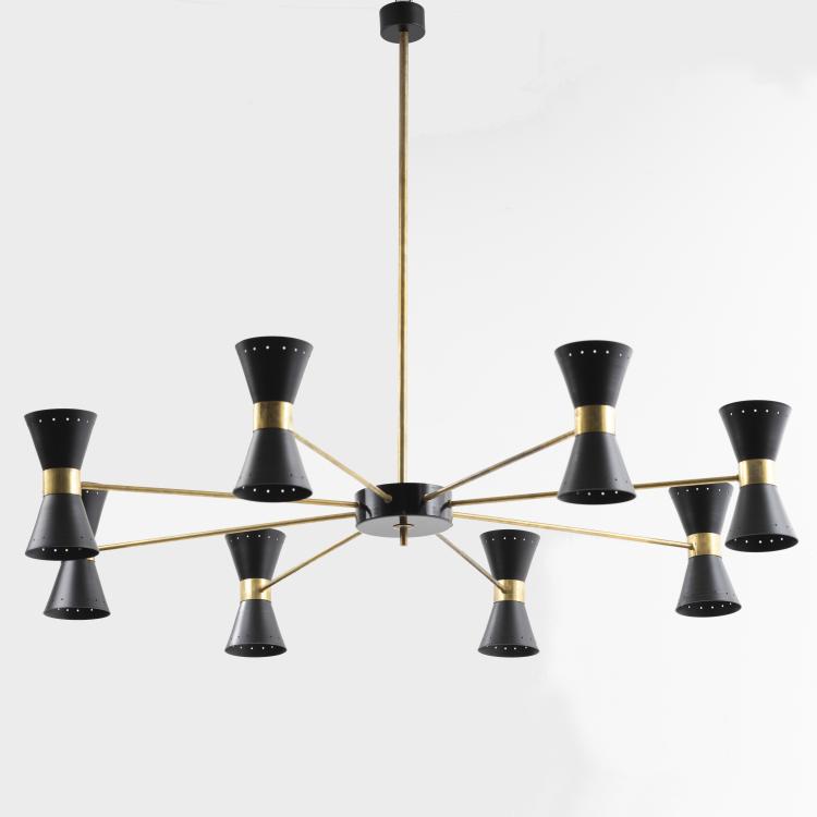 Hauptbild zu Objekt, Ceiling light, c. 1959, Stilnovo, Mailand (zugeschrieben), 161A 50